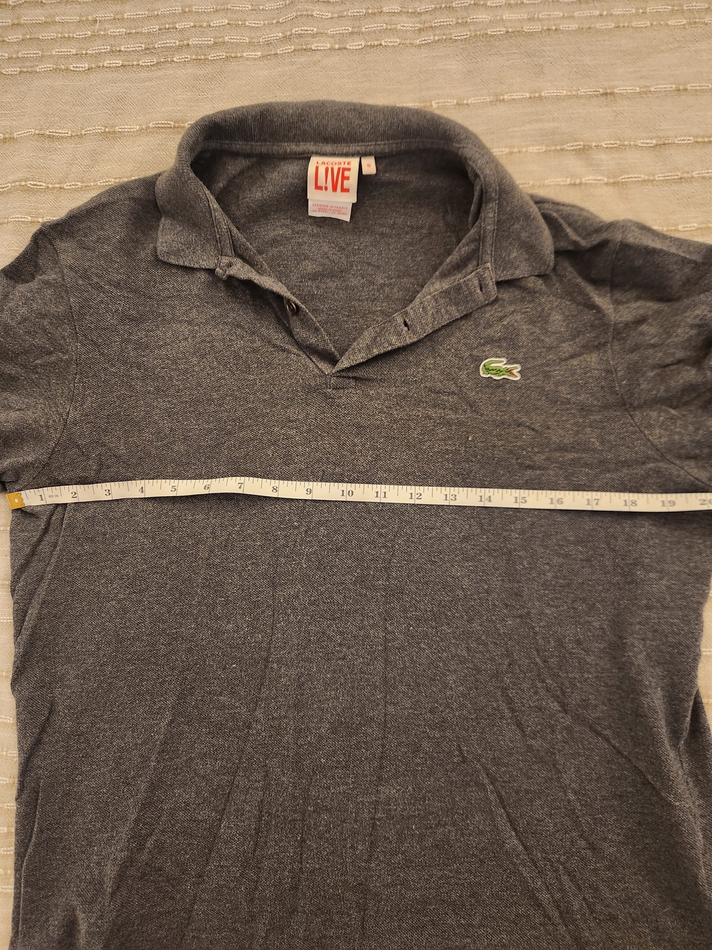 Lacoste Men's Heather Charcoal Polo with Crocodile Logo